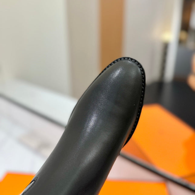 JUMPING BOOT 2 CM IN BLACK CALFSKIN AND BLACK MIX WHITE FABRIC