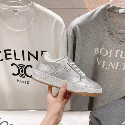 SL SL/61 SNEAKERS SILVER PERFORATED CALFSKIN