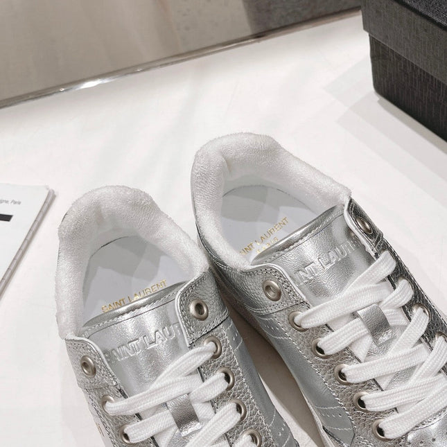 SL SL/61 SNEAKERS SILVER PERFORATED CALFSKIN