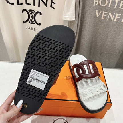 EXTRA SANDAL WHITE MIX BROWN CALFSKIN