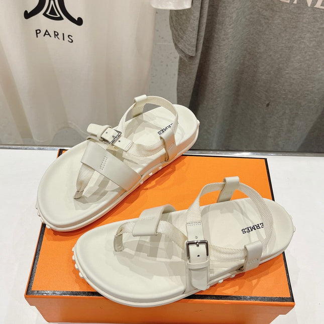 SANDAL BRAIDED 30 WHITE CALFSKIN