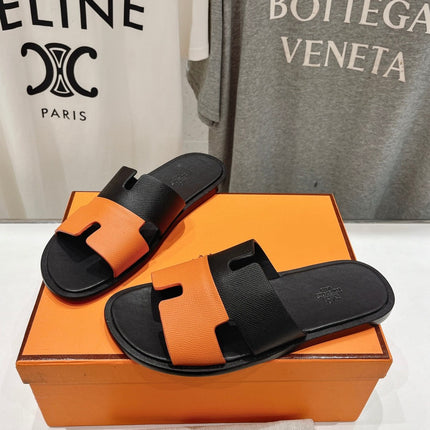 IZMIR SANDAL BLACK MIX ORANGE LAMBSKIN