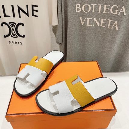 IZMIR SANDAL WHITE MIX YELLOW LAMBSKIN