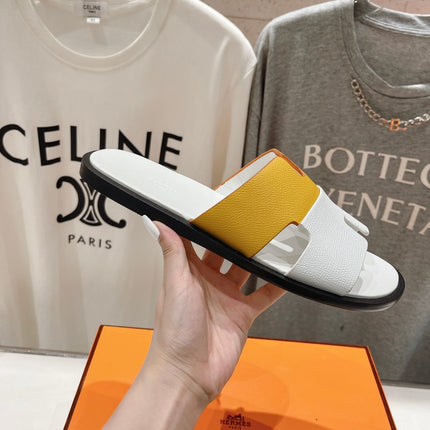 IZMIR SANDAL WHITE MIX YELLOW LAMBSKIN