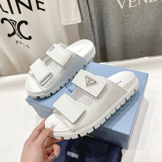 PRA STRAP SANDALS WHITE CALFSKIN