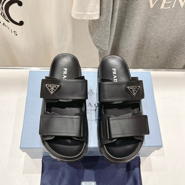 PRA STRAP SANDALS BLACK CALFSKIN