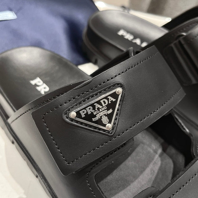 PRA STRAP SANDALS BLACK CALFSKIN