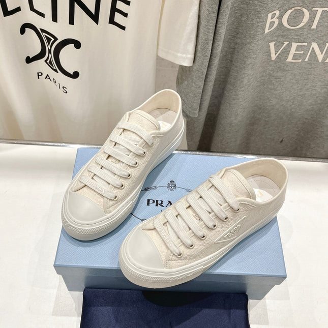 PRA PRINTED COTTON SNEAKERS WHITE CANVAS
