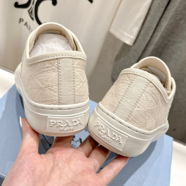 PRA PRINTED COTTON SNEAKERS WHITE CANVAS