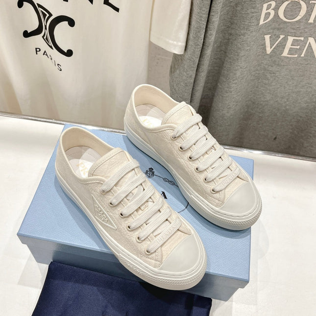 PRA PRINTED COTTON SNEAKERS WHITE CANVAS