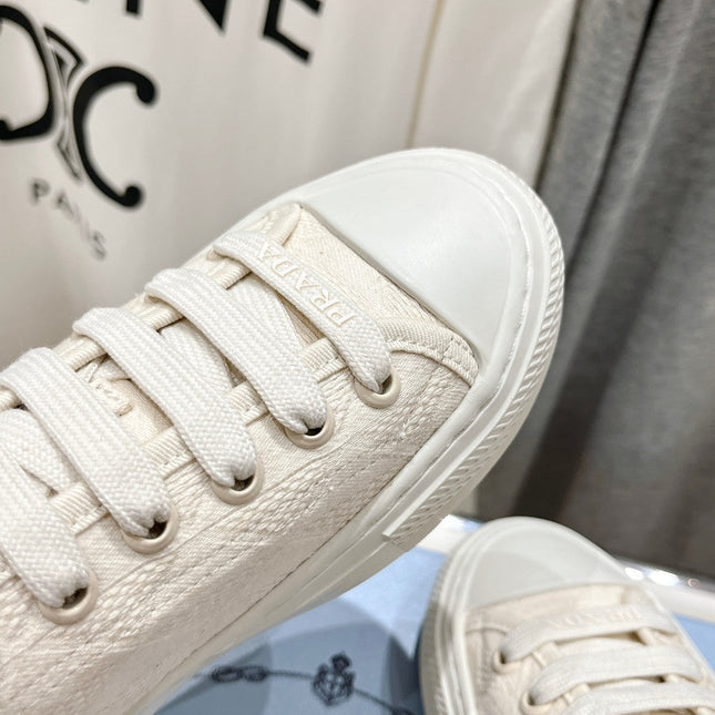 PRA PRINTED COTTON SNEAKERS WHITE CANVAS