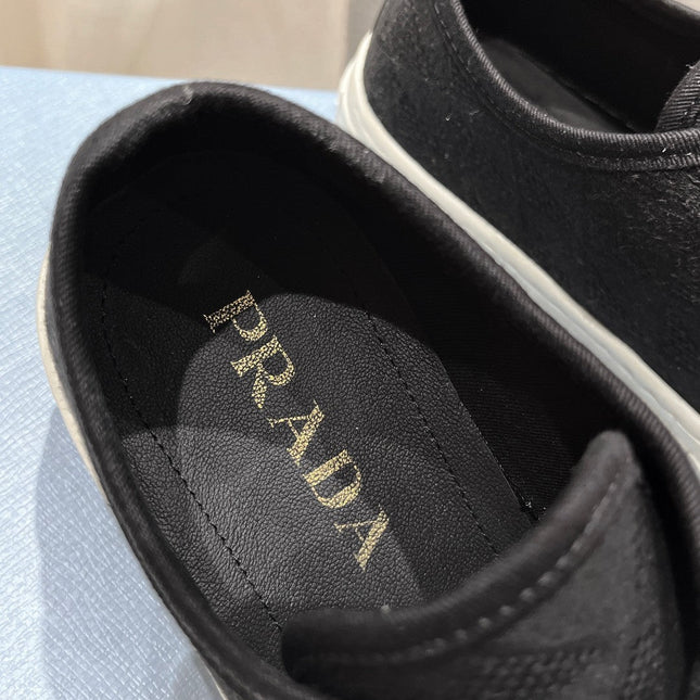 PRA PRINTED COTTON SNEAKERS BLACK AND WHITE CANVAS