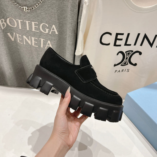 MONOLITH LOAFERS IN BLACK SUEDE