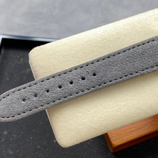 CALATRAVA WHITE GOLD CASE GRAY SUEDE STRAP