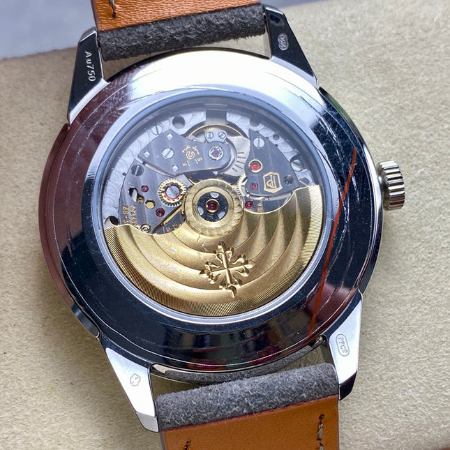 CALATRAVA WHITE GOLD CASE GRAY SUEDE STRAP