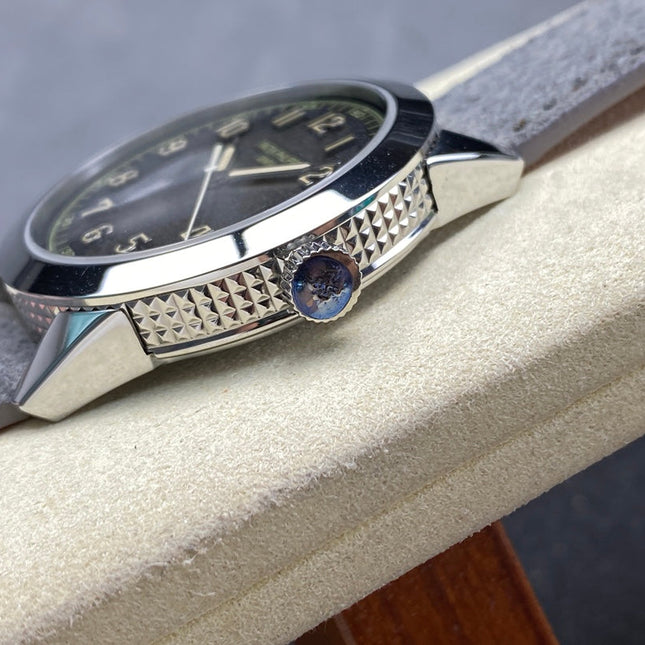 CALATRAVA WHITE GOLD CASE GRAY SUEDE STRAP