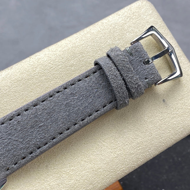 CALATRAVA WHITE GOLD CASE GRAY SUEDE STRAP