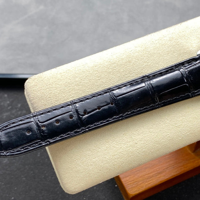 CALATRAVA WHITE GOLD CASE BLACK ALLIGATOR LEATHER STRAP