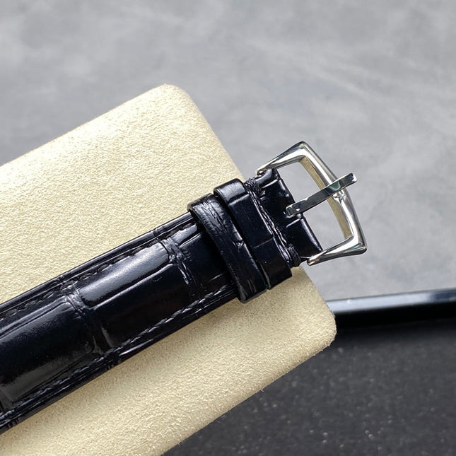 CALATRAVA WHITE GOLD CASE BLACK ALLIGATOR LEATHER STRAP