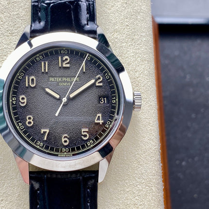 CALATRAVA WHITE GOLD CASE BLACK ALLIGATOR LEATHER STRAP