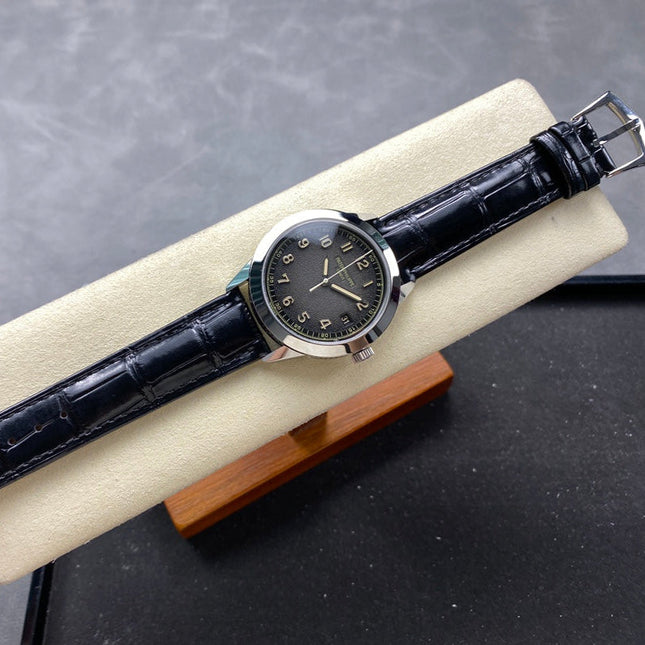 CALATRAVA WHITE GOLD CASE BLACK ALLIGATOR LEATHER STRAP