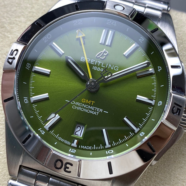 CHRONOMAT AUTOMATIC GMT 40 ALL STEEL OLIVE GREEN DIAL