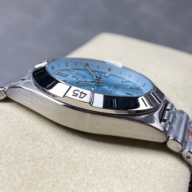 CHRONOMAT AUTOMATIC GMT 40 ALL STEEL ZIGGURAT BLUE DIAL