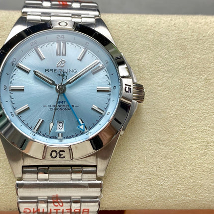 CHRONOMAT AUTOMATIC GMT 40 ALL STEEL ZIGGURAT BLUE DIAL