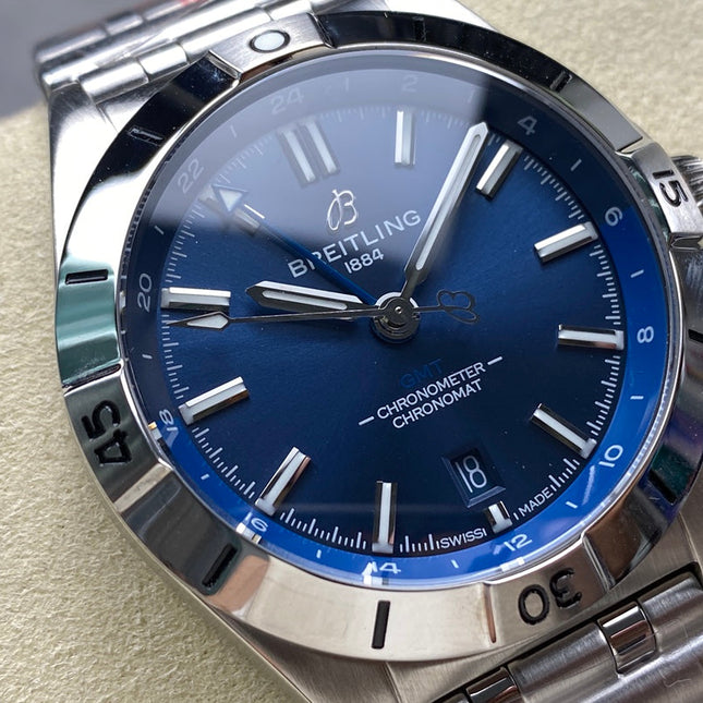 CHRONOMAT AUTOMATIC GMT 40 ALL STEEL NAVY BLUE DIAL