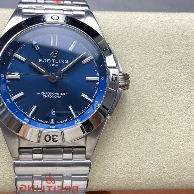 CHRONOMAT AUTOMATIC GMT 40 ALL STEEL NAVY BLUE DIAL