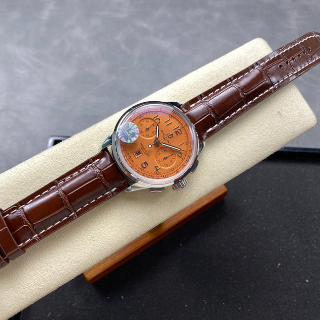 PREMIER B01 CHRONOGRAPH 42 STEEL CASE BROWN ALLIGATOR LEATHER STRAP