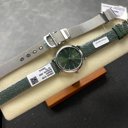 PORTOFINO AUTOMATIC 34 WATCH SILVER CASE WITH JUNGLE GREEN LEATHER STRAP AND DIAL