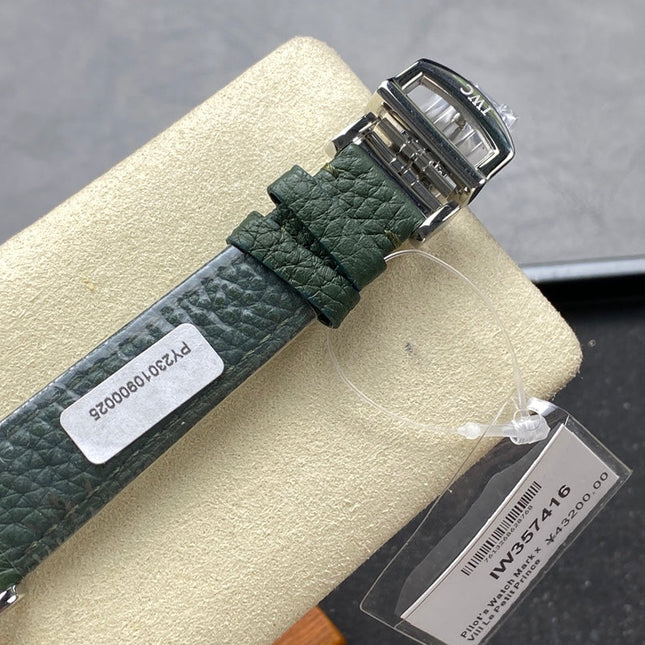 PORTOFINO AUTOMATIC 34 WATCH SILVER CASE WITH JUNGLE GREEN LEATHER STRAP AND DIAL