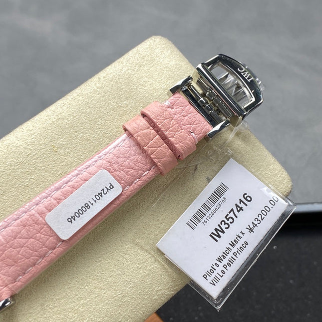 PORTOFINO AUTOMATIC 34 WATCH SILVER CASE WITH LIGHT PINK LEATHER STRAP AND DIAL