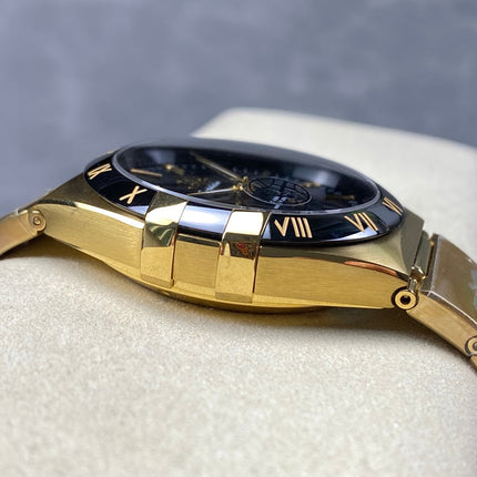 CONSTELLATION 39 MM WATCH GOLD CASE WITH BLACK DIAL