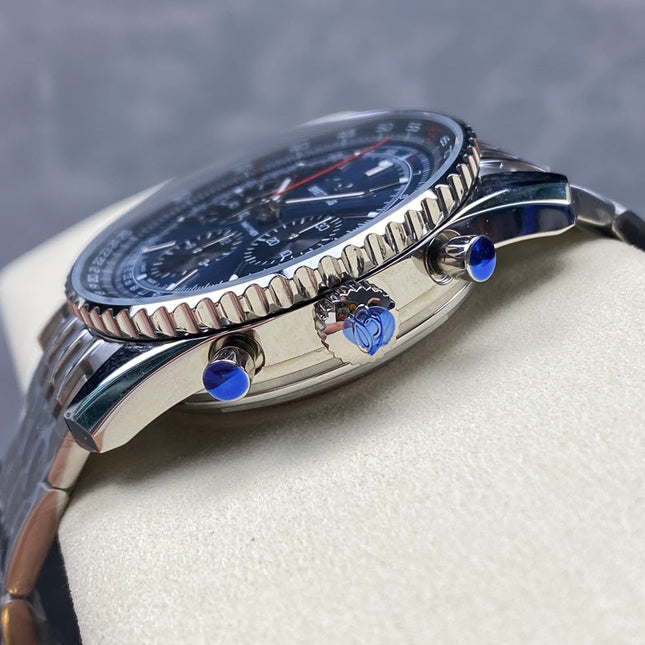 NAVITIMER B01 CHRONOGRAPH 43 ALL STEEL BLUE MIX BLACK DIAL
