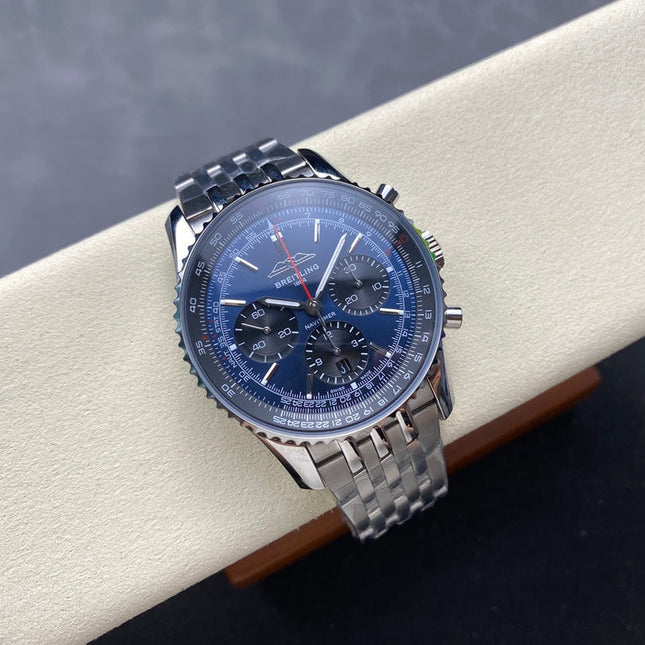 NAVITIMER B01 CHRONOGRAPH 43 ALL STEEL BLUE MIX BLACK DIAL
