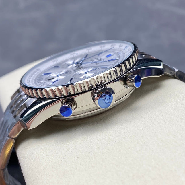 NAVITIMER B01 CHRONOGRAPH 43 ALL STEEL SILVER MIX WHITE DIAL