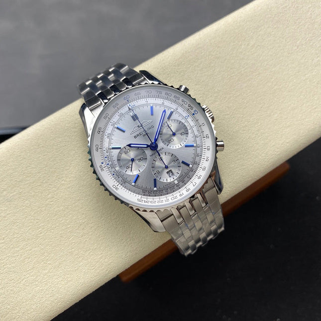 NAVITIMER B01 CHRONOGRAPH 43 ALL STEEL SILVER MIX WHITE DIAL
