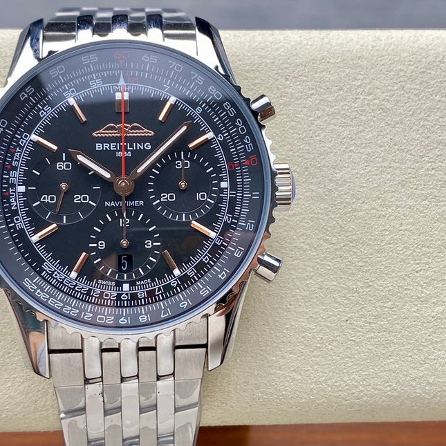 NAVITIMER B01 CHRONOGRAPH 43 ALL STEEL BLACK DIAL