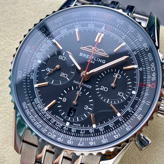 NAVITIMER B01 CHRONOGRAPH 43 ALL STEEL BLACK DIAL