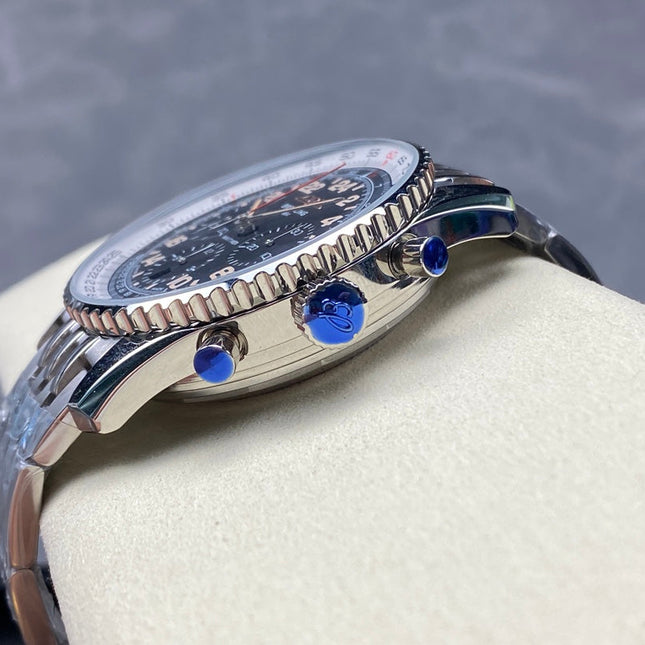 NAVITIMER B01 CHRONOGRAPH 43 ALL STEEL BLACK MIX WHITE DIAL