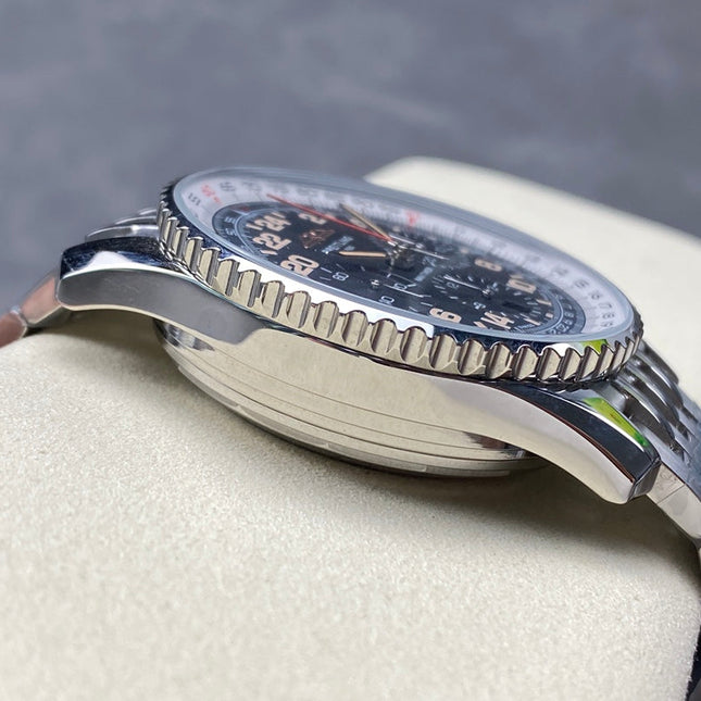 NAVITIMER B01 CHRONOGRAPH 43 ALL STEEL BLACK MIX WHITE DIAL