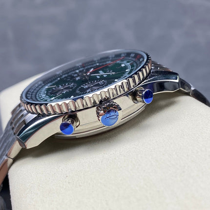 NAVITIMER B01 CHRONOGRAPH 43 ALL STEEL GREEN MIX BLACK DIAL