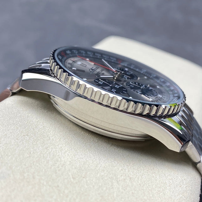 NAVITIMER B01 CHRONOGRAPH 43 ALL STEEL SILVER MIX BLACK DIAL