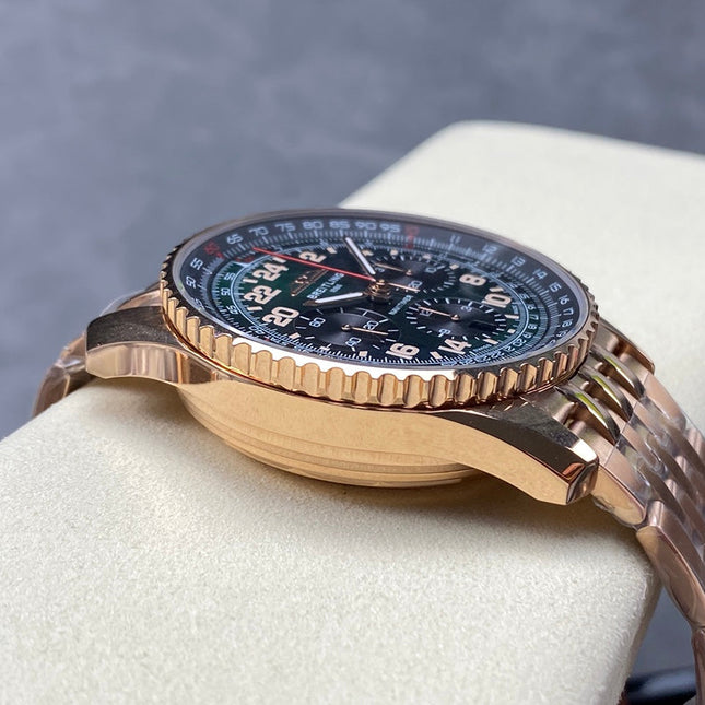 NAVITIMER B01 CHRONOGRAPH 43 ALL RED GOLD BLACK MIX GREEN DIAL