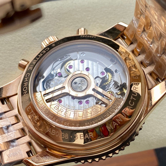 NAVITIMER B01 CHRONOGRAPH 43 ALL RED GOLD BLACK DIAL