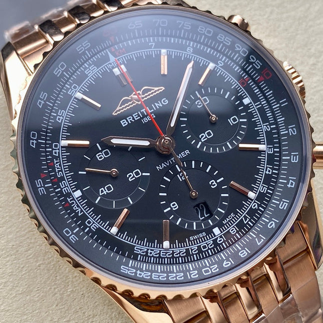 NAVITIMER B01 CHRONOGRAPH 43 ALL RED GOLD BLACK DIAL