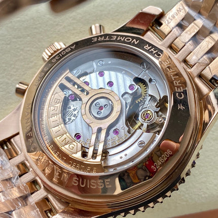 NAVITIMER B01 CHRONOGRAPH 43 ALL RED GOLD BLACK MIX SILVER WHITE DIAL