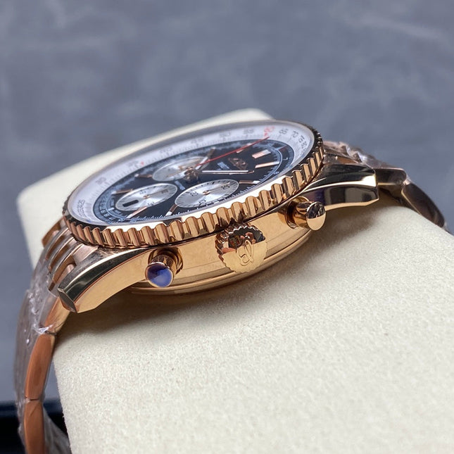 NAVITIMER B01 CHRONOGRAPH 43 ALL RED GOLD BLACK MIX SILVER WHITE DIAL